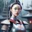 Placeholder: robot samurai girl, sango fantasy, fantasy magic, intricate, sharp focus, illustration, highly detailed, digital painting, concept art, matte, artgerm and paul lewin, masterpiece, mercury armor