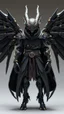 Placeholder: A centering dynamic view action showcasing the fusion of figma and Neumorphic elements, depicting a fully fantasy of an alien with wings Its intricate mechanisms are driven by interlocking robes and complex fabrics casual outfit embedded throughout its massive figma frame. Stance on black mechtech battlefields abandone Dojo. And the face is big with big eyes looking straight to the camera