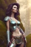 Placeholder: milf, brunette hair, leather armor, stand on a rock, forest, 8k resolution, high-quality, fine-detail, intricate, fantasy art, detailed matte, volumetric lighting, illustration, 3D