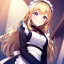 Placeholder: girl, masterpiece, best quality, volumetric lighting, detailed outfit, perfect eyes, golden hair, purple eyes, long hair, looking up, maid,