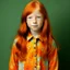 Placeholder: pretty girl, age 10, ginger hair, colourful, gentle, full-body