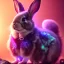 Placeholder: galaxies, spirals, space, nebulae, stars, smoke, iridescent, intricate detail, in the shape of a rabbit, fur wearing color diamonds, octane render, 8k, --q 2 --ar 2:3 --uplight