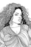 Placeholder: coloring page of black curvy woman