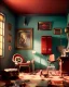 Placeholder: Room scene with retro monster, Wes Anderson style, realistic photo, concept art, smooth, unreal engine 5, god lights, ray tracing, RTX, lumen lighting, ultra detail, volumetric lighting, 3d.