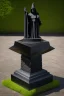 Placeholder: an ominous small statue made of black stone