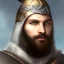 Placeholder: Portrait of handsome male viking warrior like Eivor from Assassin's creed valhalla