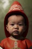 Placeholder: mexican baby head portrait, warrior costume, village, meditation, woods, cyberpunk, 8k quality