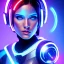 Placeholder: cyberblue, head, woman, portrai, tron