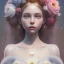 Placeholder:  full Closeup face portrait of a girl wearing crown of flowers, smooth soft skin, big dreamy eyes, beautiful intricate colored hair, symmetrical, anime wide eyes, soft lighting, detailed face, by makoto shinkai, stanley artgerm lau, wlop, rossdraws, concept art, digital painting, looking into camera