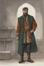 Placeholder: man, medieval, fighter, russian, croocked nose, czar, rich, simple clothes, short messy hair, thick beard, oligarch, brocade coat with fur, brocade clothes, pencil drawing, muscles, 20 years old, medival leather bootsspitz, gewand aus seide