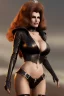 Placeholder: Raquel Welch as evil queen in black leather, leather, busty, cleavage, angry, stern look. character design by cory loftis, fenghua zhong, ryohei hase, ismail inceoglu and ruan jia. unreal engine 5, artistic lighting, highly detailed, photorealistic, fantasy