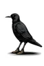 Placeholder: blackbird has boots on its feet, side view, logo style