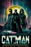 Placeholder: catman rebel retro futuristic cyberpunk poster