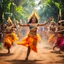 Placeholder: In the land of Sri Lanka, where traditions thrive, There's a dance of gods, keeping spirits alive Oh, kulu natume, dance of gods so true, Celebrate the harvest, in rhythms we move,