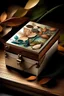 Placeholder: Create an image of a watch box with an artistic twist. Incorporate elements of nature, like leaves or flowers, in the composition to enhance its aesthetic appeal and create a harmonious contrast."