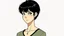 Placeholder: Relaxed and Stylish Anime 90s , short black hair