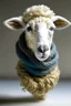 Placeholder: sheep head with a wool scarf