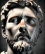 Placeholder: Ultra Realistic image, roman sculpture, marble deluxe material, Lionel Messi, Laurel leaves crown model, miguel angel style, chisel style, emperador, waist up portrait, cinematic lighting, God light, god rays, 4k resolution, smooth details, ornate details, soft lighting, unreal engine 5, sky background.