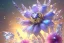 Placeholder: one big crystal subtle flower in a galactic ambiance with a very little soldier dragon, transparent petals, delicate colors, in the foreground, full of details, smooth, bright sunshine，soft light atmosphere, light effect，vaporwave colorful, concept art, smooth, extremely sharp detail, finely tuned detail, ultra high definition, 8 k, unreal engine 5, ultra sharp focus, fibonacci, golden ratio, golden mean, bosch