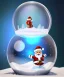 Placeholder: Snow globe, Santa toddler, full body, hyper realistic