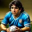 Placeholder: Create a highly realistic 3D scene. An detailed Realistic of Play Football Diego Maradona transforming her into a woman with the same specifications as the attached image. The method of transforming the painting in full detail. A comedic and funny touch. Ultra wide angle. Extremely realistic fine details. Highly realistic detailed display. Great full presentation and amazing drawing style. Transfer the full detailed drawing of the image at a wide and precise angle. Inspiri