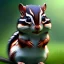 Placeholder: pixar art style of cute baby chipmunk in natural environment, full body,au naturel, hyper detailed, digital art, trending in artstation, cinematic lighting, studio quality, smooth render, unreal engine 5 rendered, octane rendered