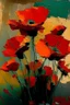 Placeholder: Poppies in the style of frank Auerbach