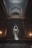 Placeholder: the goddess of death walking in her temple. smoking hair. volumetric fog, Hyperrealism, breathtaking, ultra realistic, unreal engine, ultra detailed, , cinematic lighting, highly detailed, breathtaking, stunning temple environment