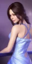 Placeholder: portrait busty and face, kristin kreuk, wearing blue dress, brian froud, howard lyon, greg rutowski