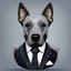 Placeholder: make one realistic business dog that is made of shapes and has a suit on looks a little like crystals lowest 2048 x 1152 pixels and highest 6 MB