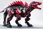 Placeholder: big dinosaur robot with black and red color schemes, in the style of fairy academia, hard-edge style, agfa vista, dynamic pose, oshare kei, hurufiyya, rtx, close picture, intricate details, highly detailed, high details, detailed portrait, masterpiece,ultra detailed, ultra quality