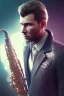 Placeholder: saxophone player, white man, big hair, blade runner, volumetric lighting, particals, intricate detail,realistic, close up