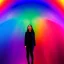 Placeholder: Full body portrait, painting, medium shot lady background volumetric rainbow