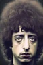 Placeholder: Bob Dylan face with big eyes and fathered hair