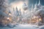 Placeholder: fairy tale city, dream city, landscape in light silver tones, colorful. delicate white velvety clouds, exquisite and filigree, lanterns, ice sculptures in rococo style, snow-covered trees, snow, mystical haze, beautiful, lumen, professional photo, beautiful, high resolution, cgi, f/16, 1/300 s, digital painting with high detail. Dmitry Vishnevsky