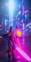 Placeholder: Naruto with cyber glowing swords, cyberpunk, full body, realistic, intricately detailed, neon lighting, vivid colors, neon, 64k