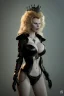 Placeholder: Kim Basinger as evil queen in black leather, busty, cleavage, curvy, angry, happy, stern look. character design by cory loftis, fenghua zhong, ryohei hase, ismail inceoglu and ruan jia. unreal engine 5, artistic lighting, highly detailed, photorealistic, fantasy