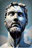 Placeholder: Ultra Realistic image, classical renaissance sculpture, white marble material, Lionel Messi god, Laurel leaves crown, miguel angel style, chisel style, emperor, waist up portrait, epic, celestial, cinematic lighting, God light, god rays, 4k resolution, smooth details, ornate details, soft lighting, unreal engine 5, sky background.