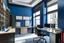 Placeholder: Manager's office with blue and residential walls