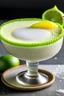 Placeholder: A picture of a frozen margarita with a salted rim and a slice of lime on the side.