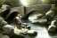 Placeholder: an artist with an easel sits on a chair next to a little stone bridge, he is painting. highly detailed, smooth colours