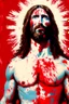 Placeholder: "Beefcake Jesus" depicts a satirical portrait of Jesus that has had red paint splattered on it by Fundamentalist protestors