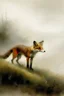 Placeholder: a red fox in a mist painted by william turner