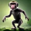 Placeholder: a monkey playing with an alien