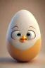 Placeholder: 3d egg character, cute japanese face