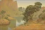 Placeholder: rocks, lagoon, vegetations, space, sci-fi, solar warden program influence, epic, gustave de smet and emile claus impressionism paintings