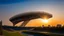 Placeholder: olympic stadium at dawn in the style of Alejandro Aravena