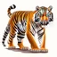 Placeholder: Cartoon of a Siberian tiger full-body vectorized hyperdetailed 4k