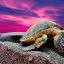 Placeholder: turtle and pink sky