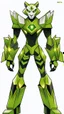 Placeholder: A new space creature from Ben 10 cartoon. Strong and graceful. From the White Tiger faction. Advanced hybrid metal golem. And the diamonds. He has a glowing green tattoo in the shape of old magic words